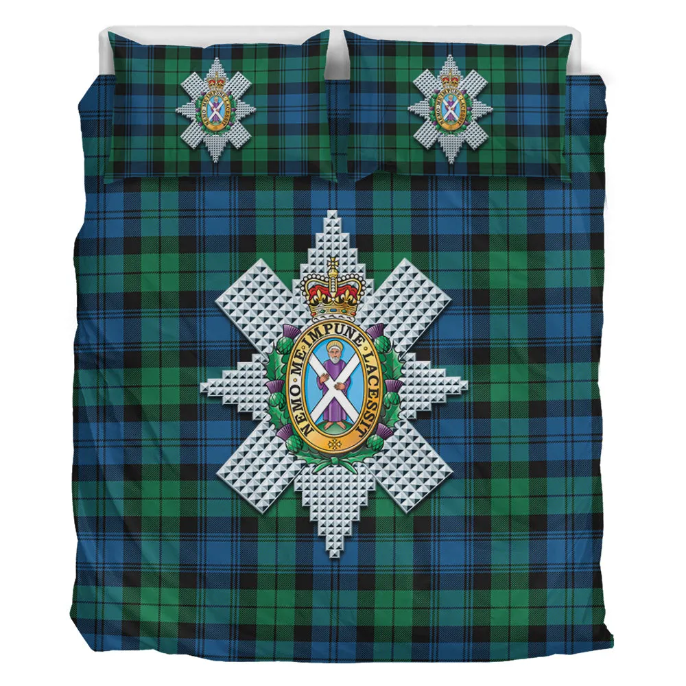 Black Watch Ancient Tartan Bedding Set with Family Crest