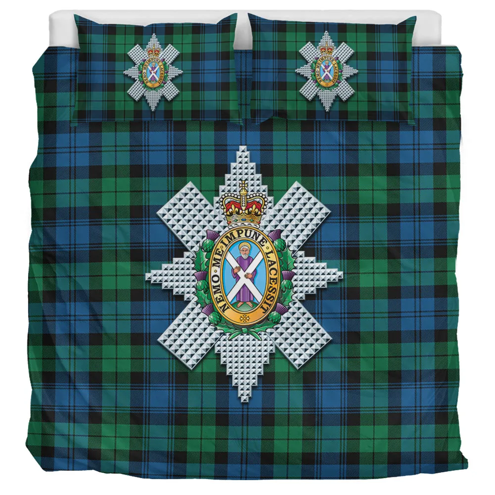 Black Watch Ancient Tartan Bedding Set with Family Crest