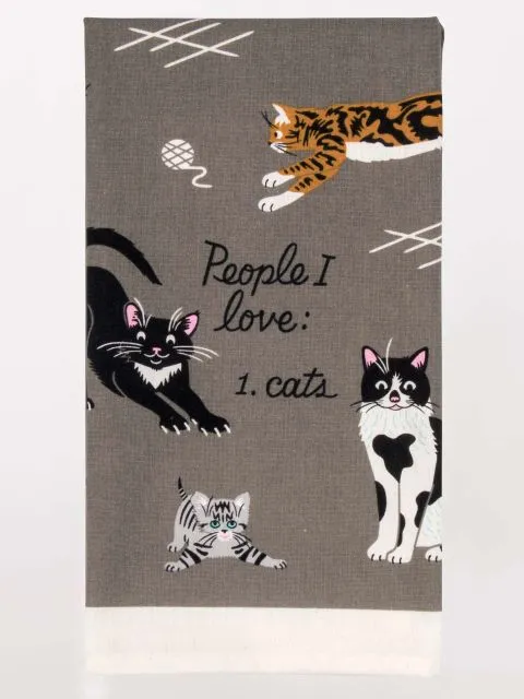 Blueq "People I Love: Cats" Dish Towel