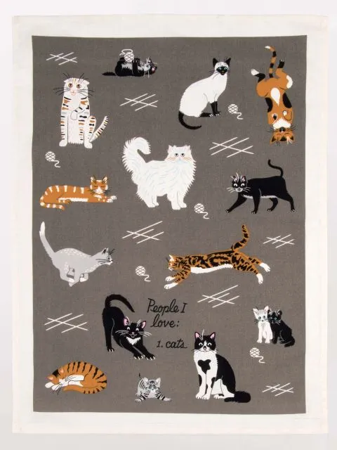 Blueq "People I Love: Cats" Dish Towel