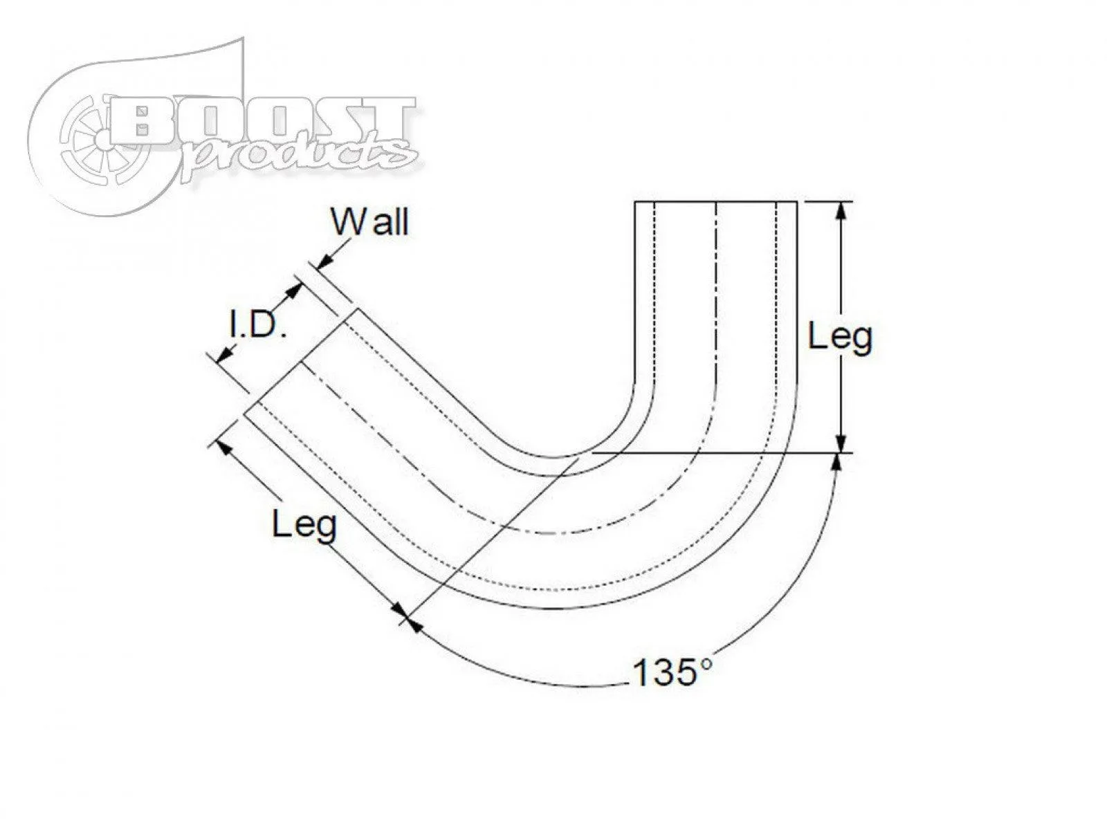 BOOST Products Silicone Elbow 135 Degrees, 70mm (2-3/4") ID, Blue