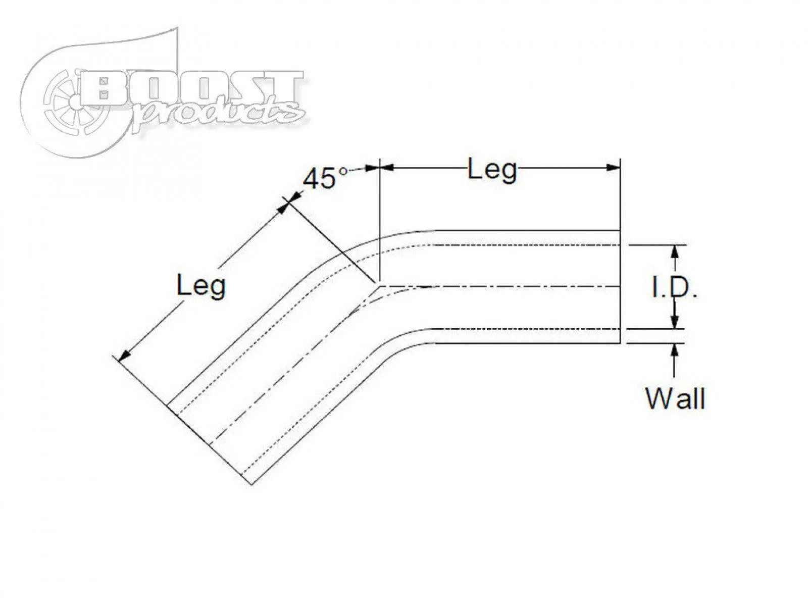 BOOST Products Silicone Elbow 45 Degrees, 10mm (3/8") ID, Black