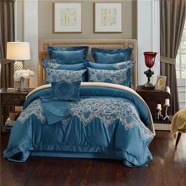 Brizia Luxury Egyptian Cotton Embroidery Duvet Cober Set