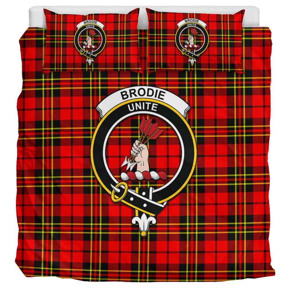 Brodie Modern Tartan Bedding Set with Family Crest