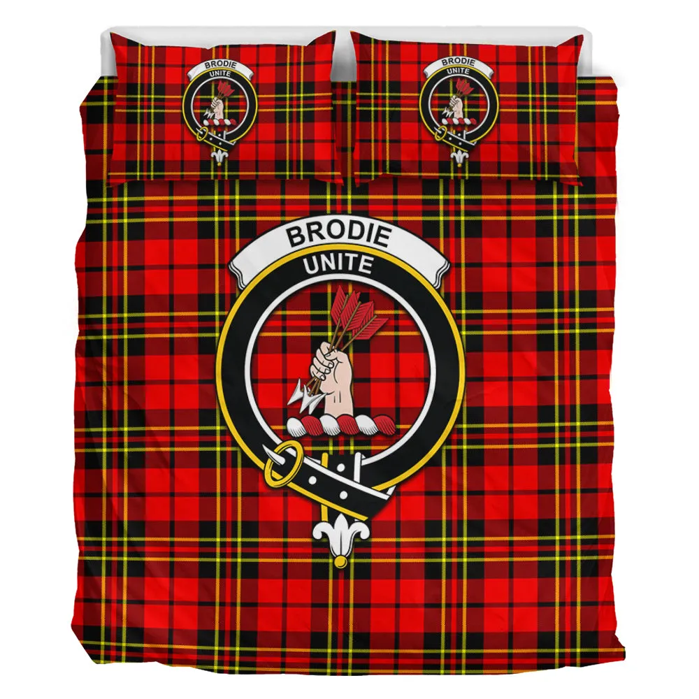 Brodie Modern Tartan Bedding Set with Family Crest