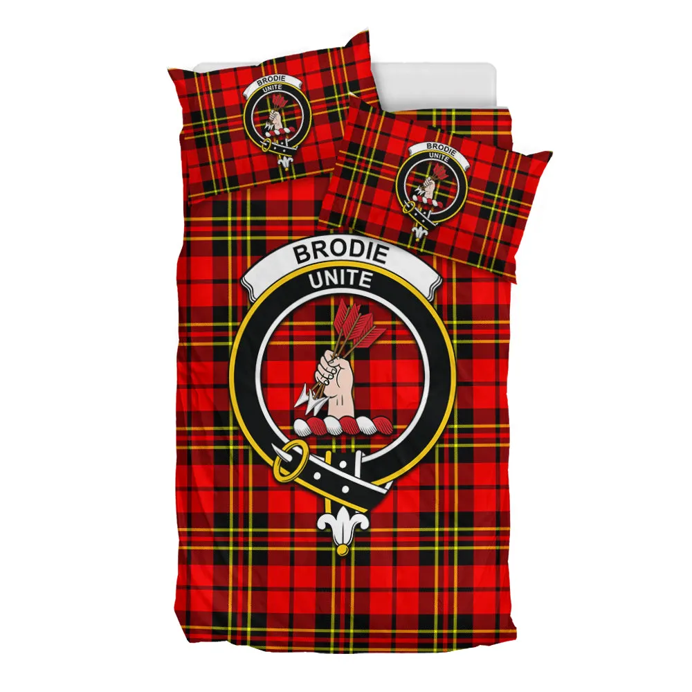 Brodie Modern Tartan Bedding Set with Family Crest