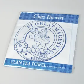 Brown Clan Crest Tea Towel (To Clear)