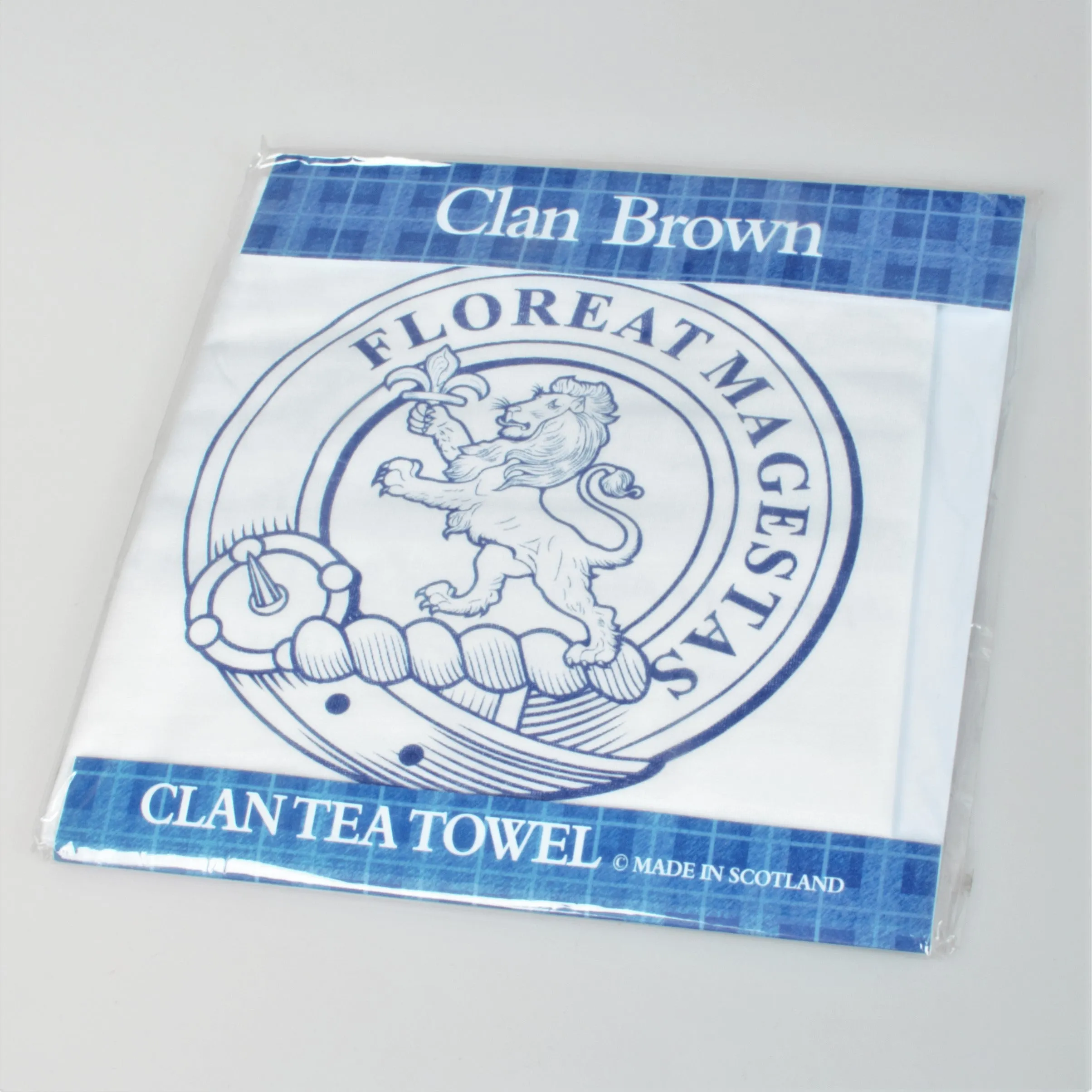 Brown Clan Crest Tea Towel (To Clear)