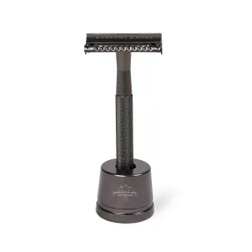 Butterfly Double Edge Safety Razor & Stand - Grey