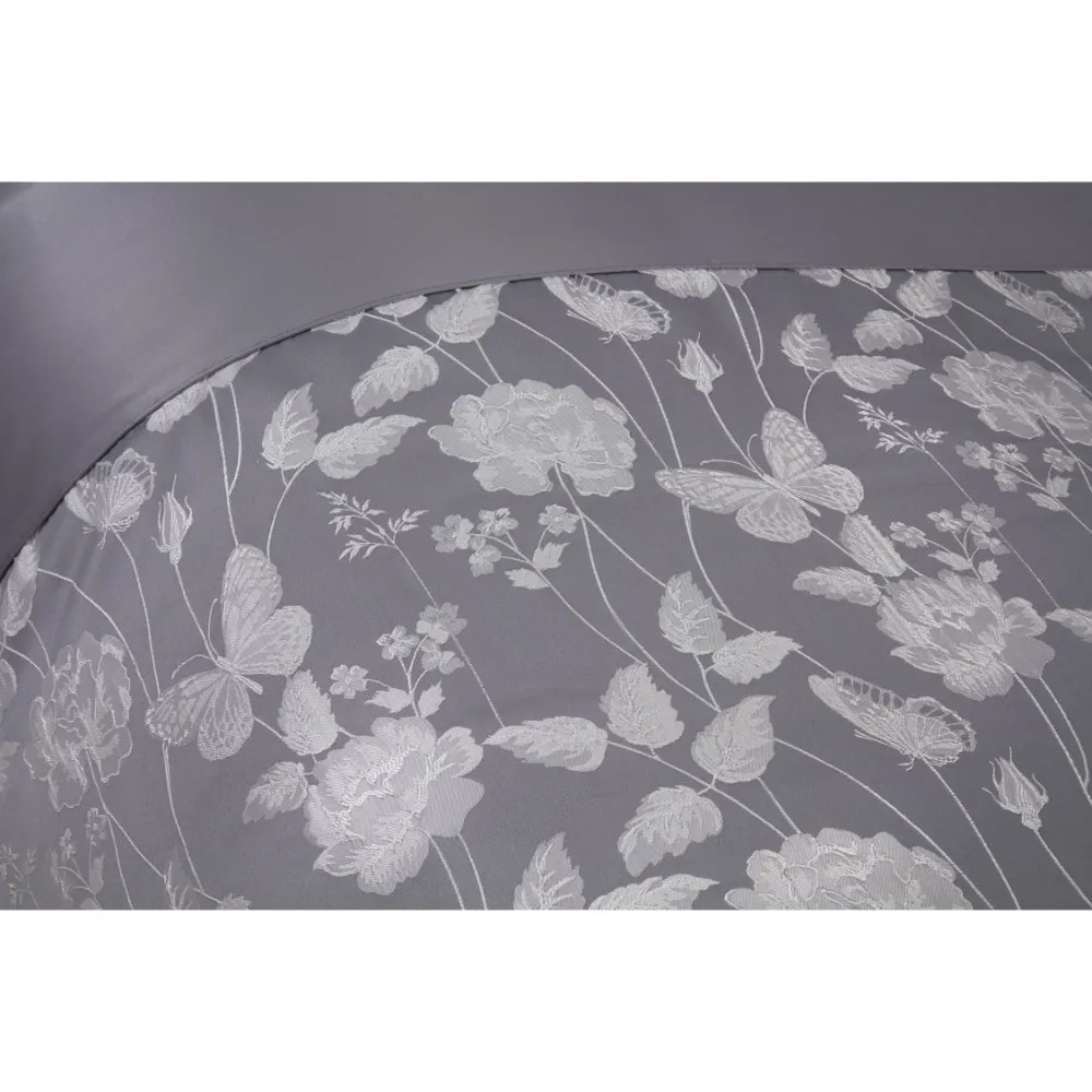 Butterfly Luxury Duvet Set - Silver