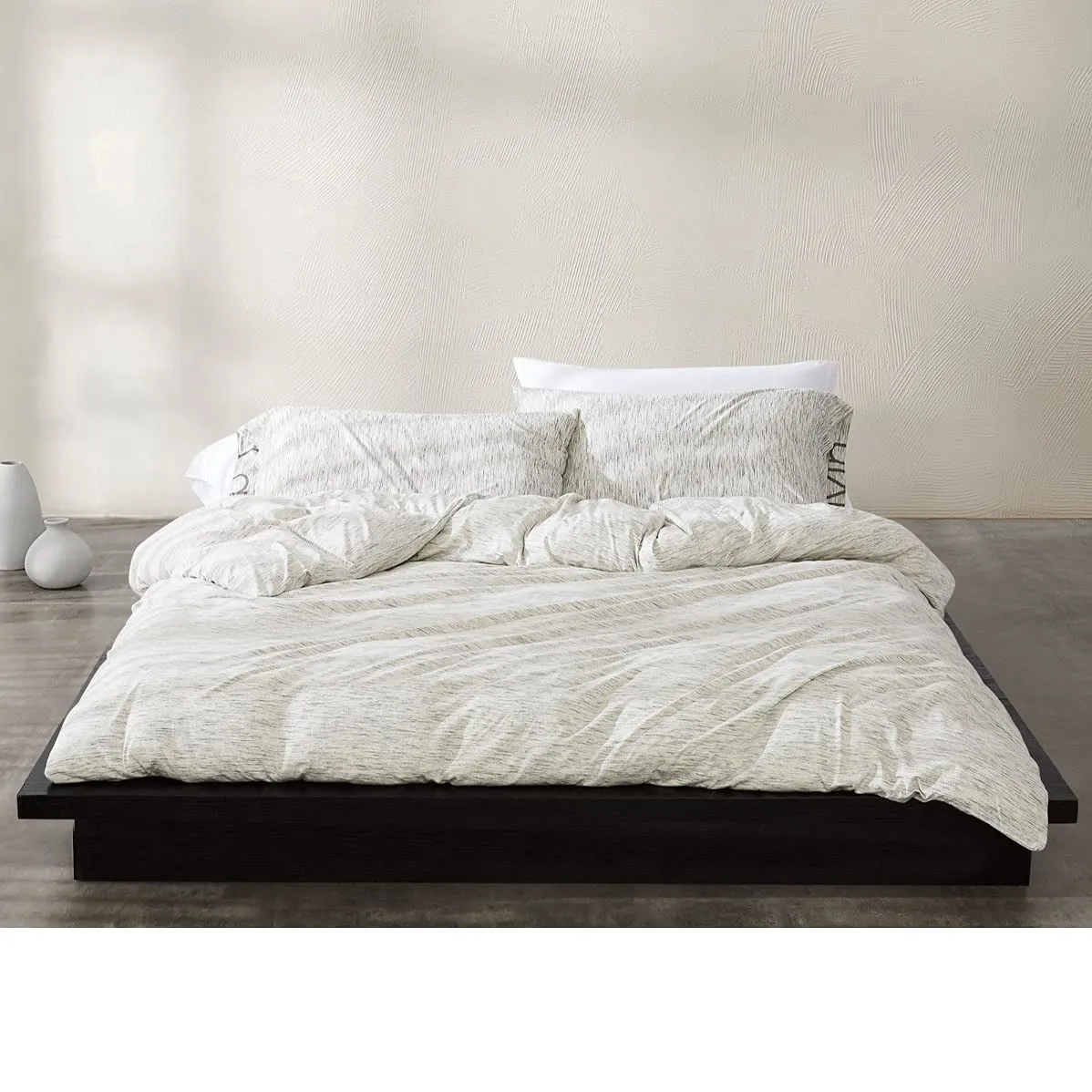 Calvin Klein Home Modern Cotton Strata Duvet Cover, King, Marble