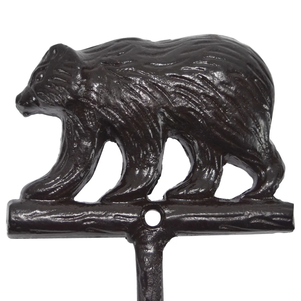 Cast Iron Grizzly Bear Rustic Bath Decor Towel Bar Holder