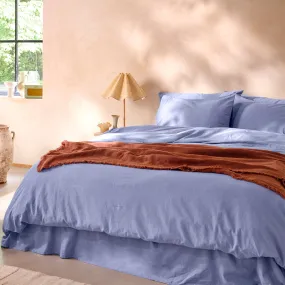 Celeste Blue Linen Blend Duvet Cover