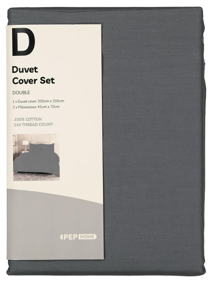 Charcoal Cotton Duvet Cover