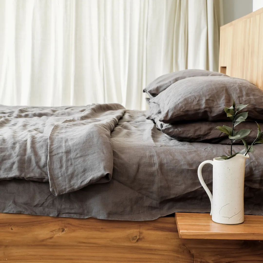 Charcoal Linen Duvet Cover