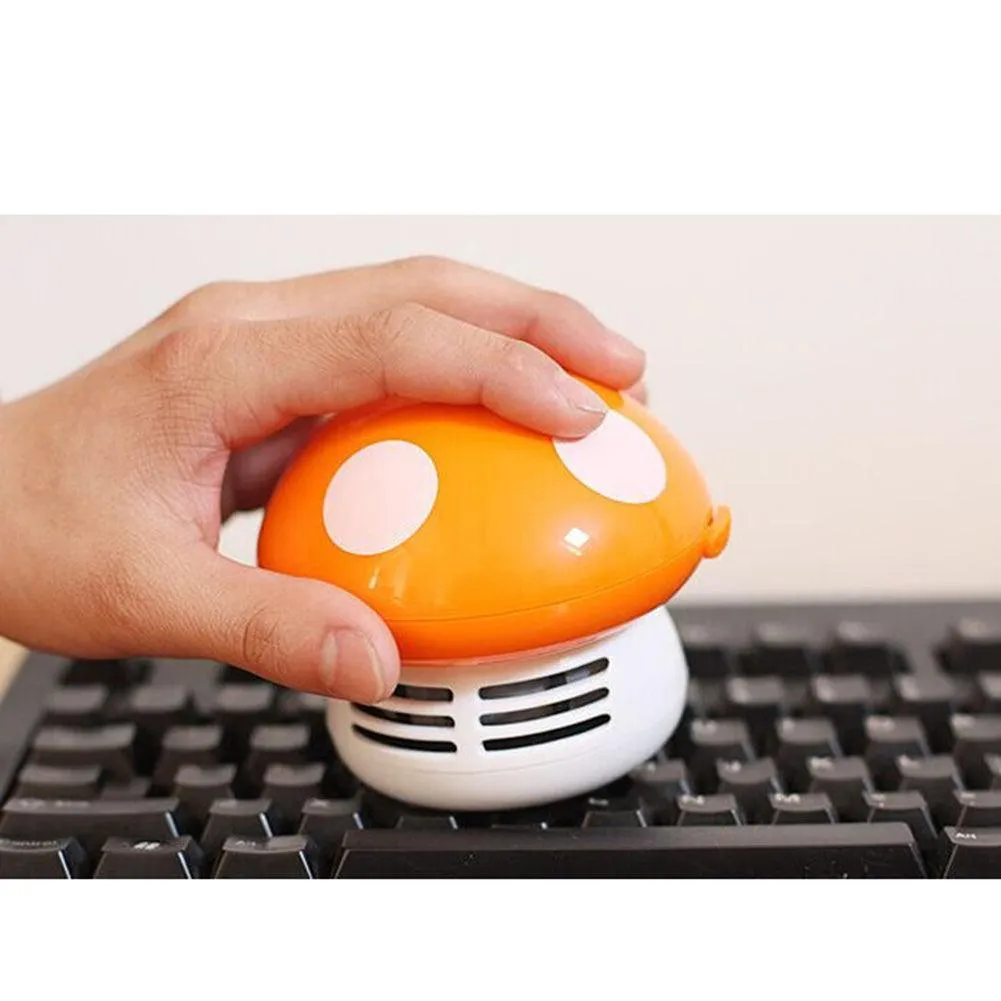 Charming Mushroom Shaped Mini Dust Vacuum - Adorable and Portable Cleaning Companion for Home, Office, and Vehicle