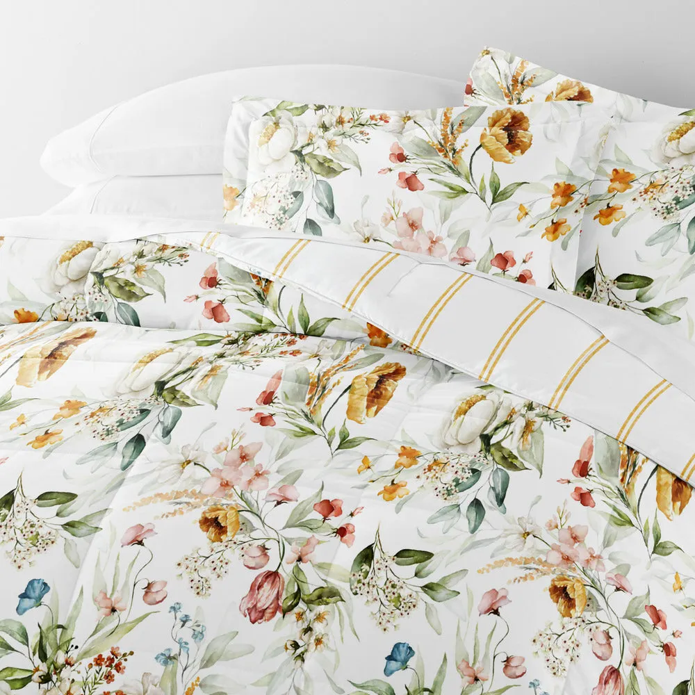 Chintz Floral Reversible Down-Alternative Comforter Set