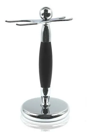 Chrome and Black Shaving Brush & Safety Razor Stand #39