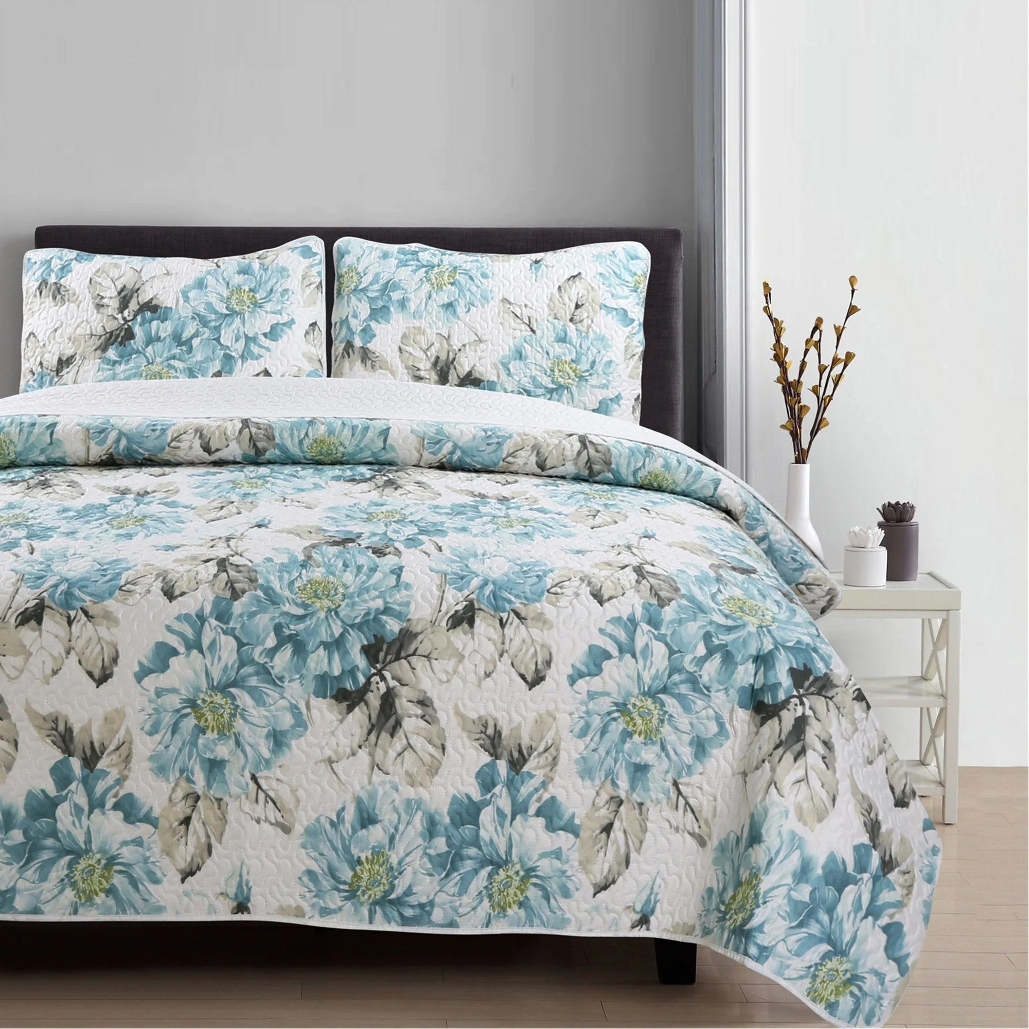 Clarissa - 3 Piece Floral Quilt Set