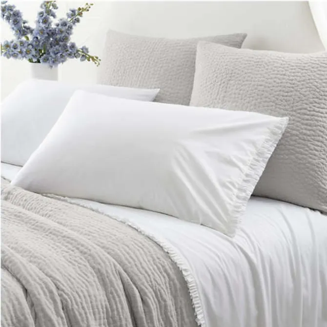 Classic Ruffle White King Pillowcases