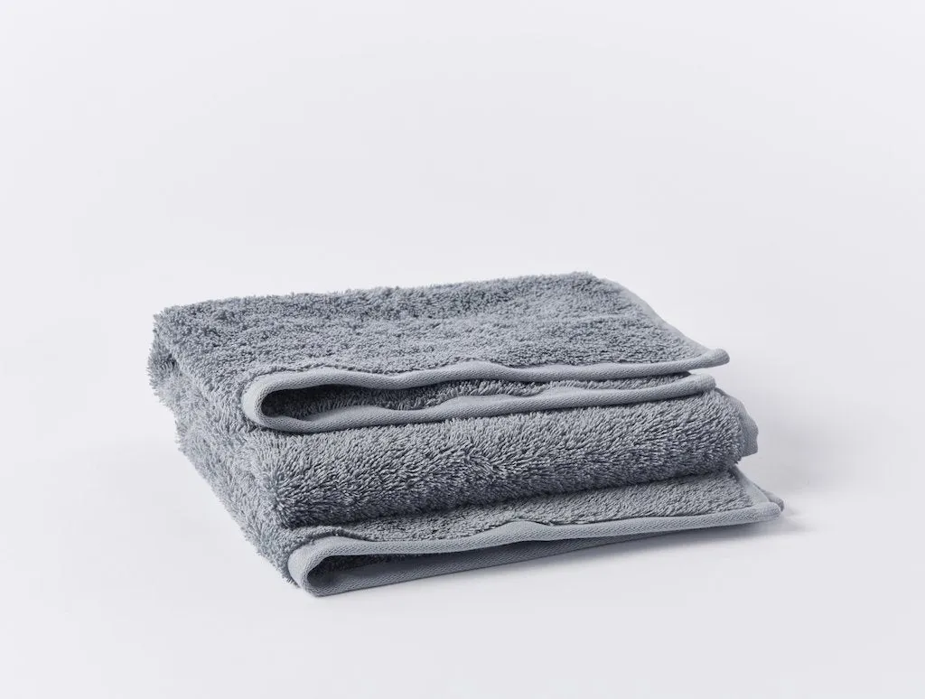 Cloud Loom Steel Blue Organic Bath Towels