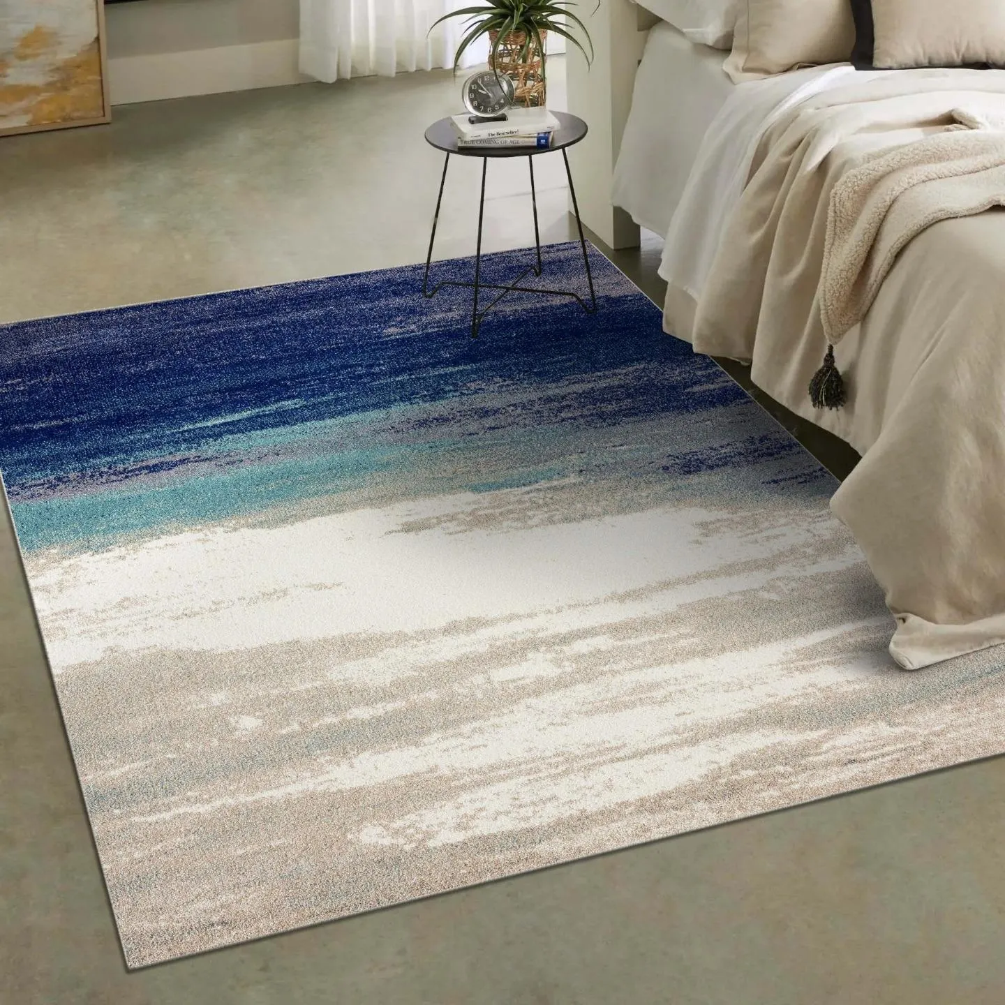 Coastal 8432 Abstract Blue Area Rug