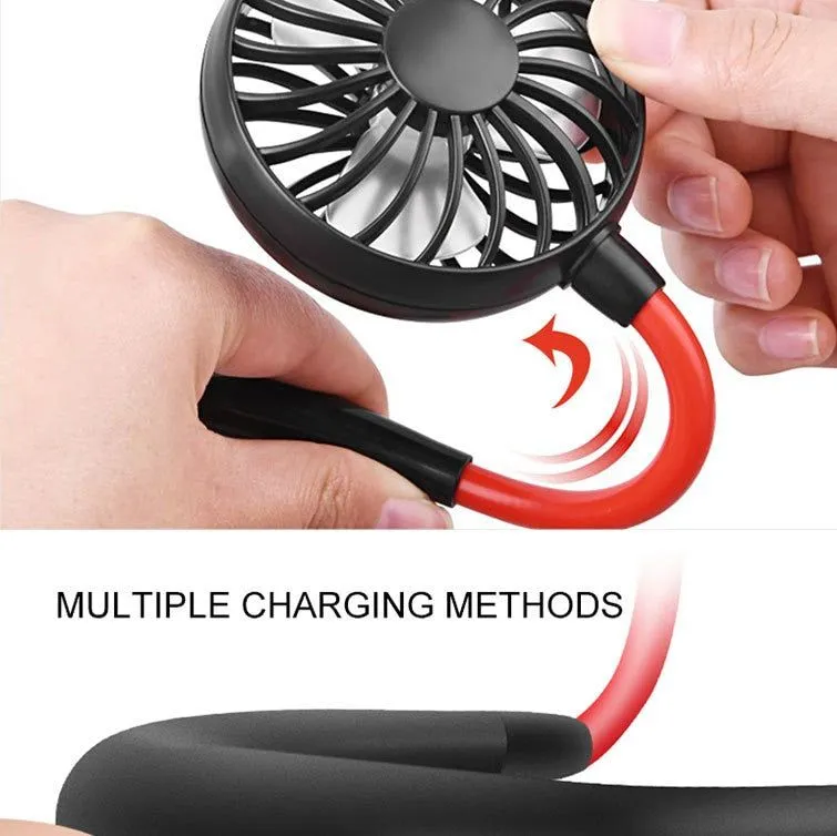 cold fan hands free neck fan rechargeable mini sports