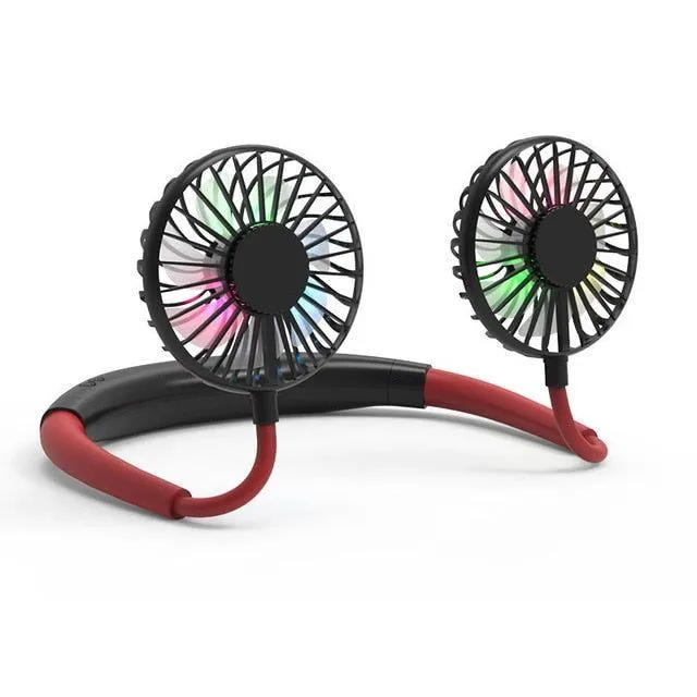 cold fan hands free neck fan rechargeable mini sports