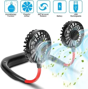 cold fan hands free neck fan rechargeable mini sports