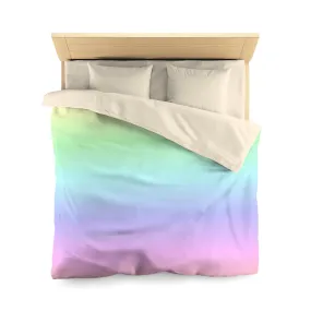 Colorful Duvet Cover, Pastel Rainbow Pink Purple Ombre Colorful Microfiber Full Queen Twin Unique Vibrant Bed Cover Home Bedding Bedroom