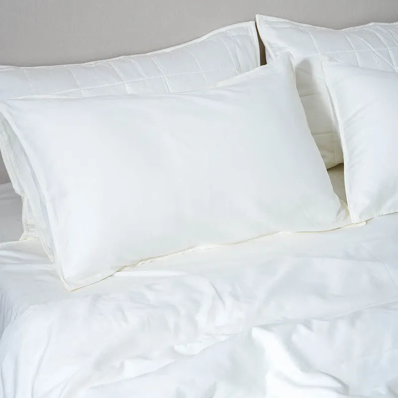 Cotton Duvet Cover with 2 Pillow Covers | Solid Design | White