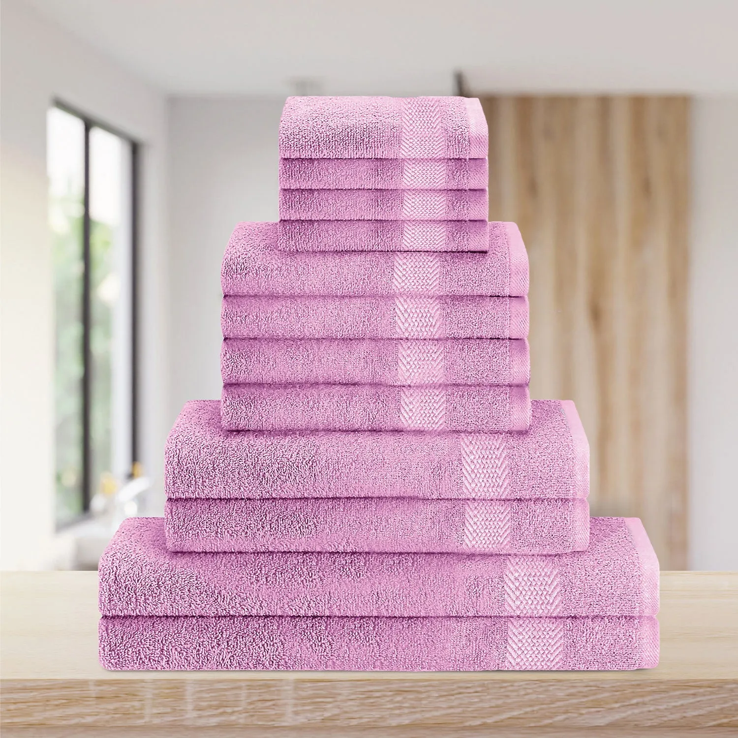 Cotton Towels 12 Piece Set-Soft Feel, Quick Dry, Highly Absorbent Durable Towels