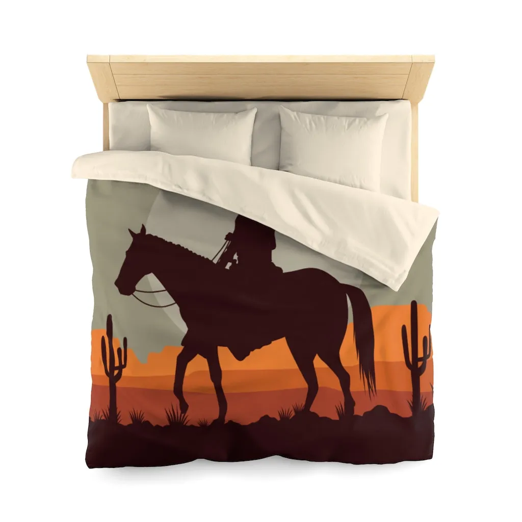 Cowboy Cowgirl Life Microfiber Duvet Cover, Western Bedding Bedroom