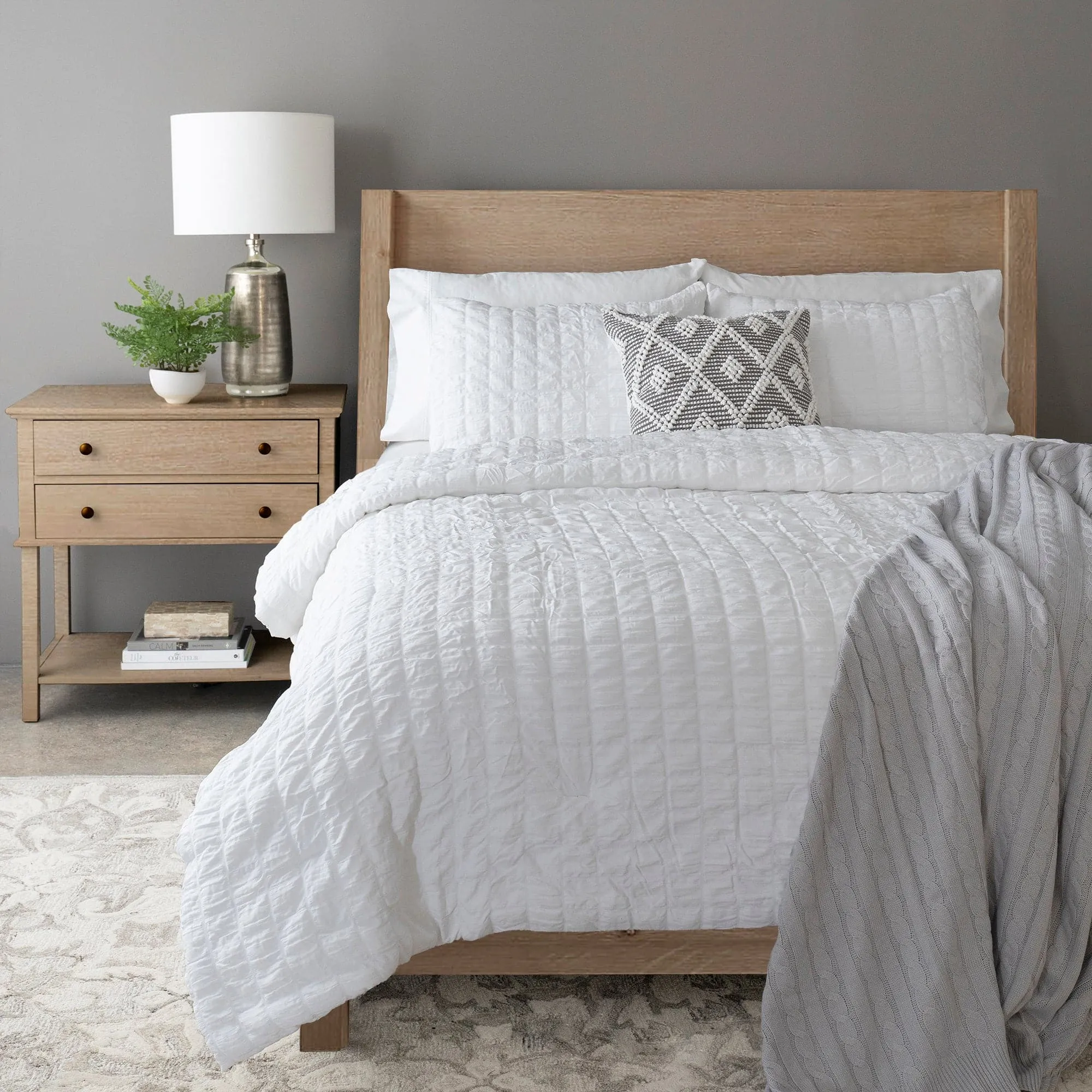 Crinkle Textured Dobby Comforter Set