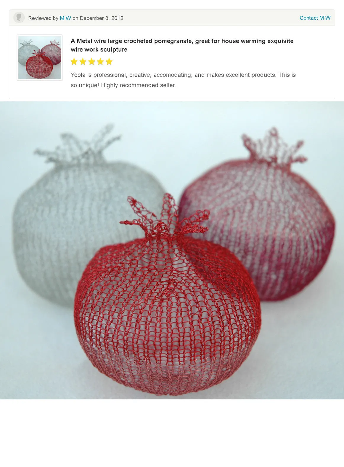 Crochet a decorative wire pomegranate , wire crochet home accent video tutorial