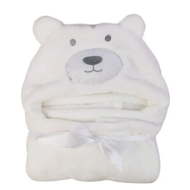 Cute Animal Shaped Hooded Bathrobe Soft for Infant and Newborn Baby Bath Towel