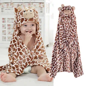 Cute Animal Shaped Hooded Bathrobe Soft for Infant and Newborn Baby Bath Towel