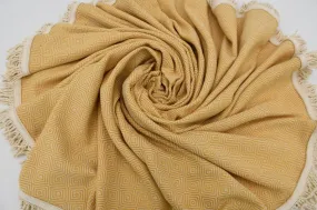 Dark Beige 100% Cotton Round Beach Towel