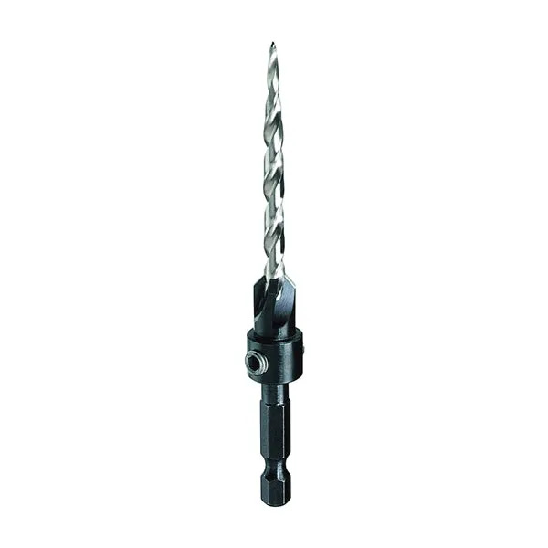 DeWALT DW2567 Drill Bit, 9/64 in Dia, 3 in OAL, Countersink, Spiral Flute, 4-Flute, 1/4 in Dia Shank, Hex Shank