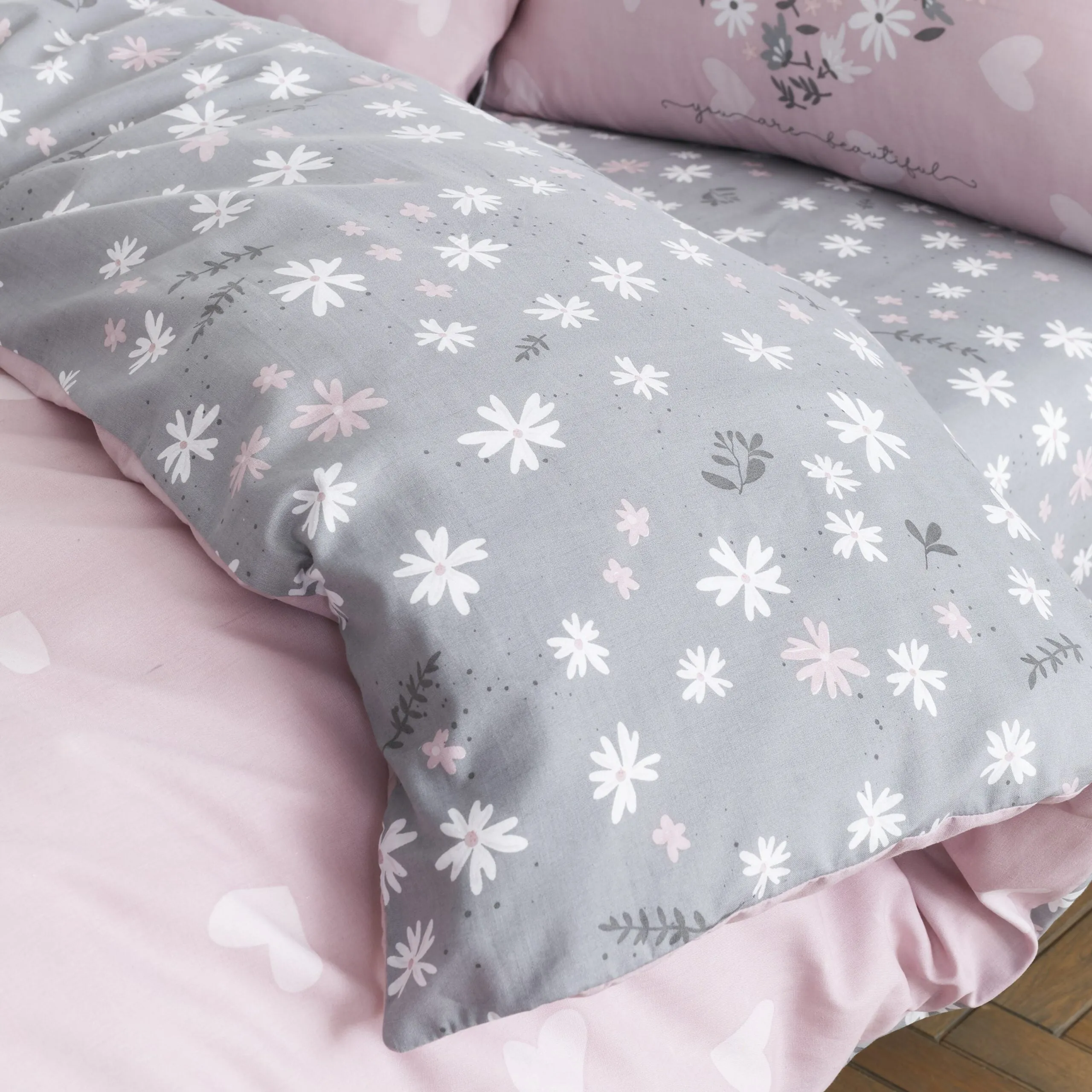 Ditsy Heart Printed Duvet Cover