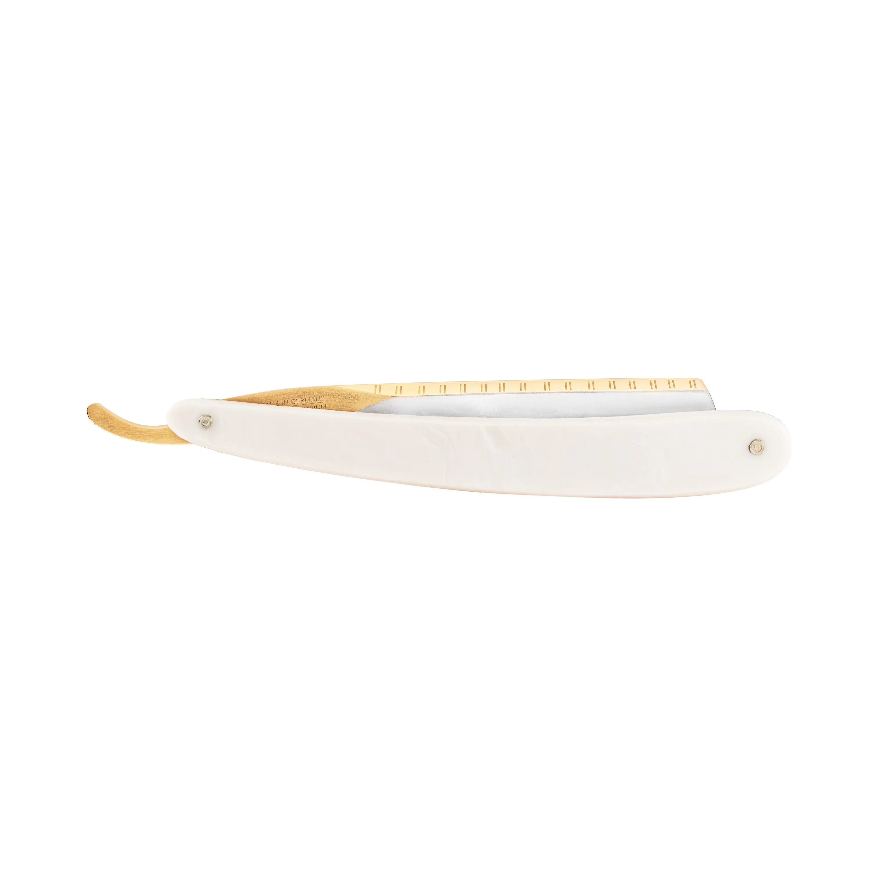 Dovo - Bismarck® Perla Straight Razor, Acrylic Pearl Handle, Round Point, 6/8"