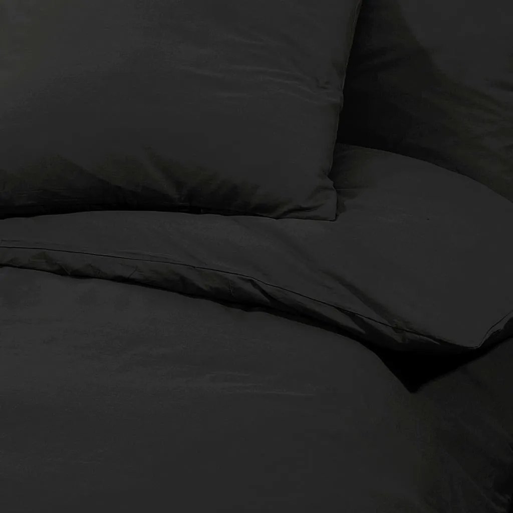 Duvet Cover Set Black 200x200 cm Light-weight Microfiber