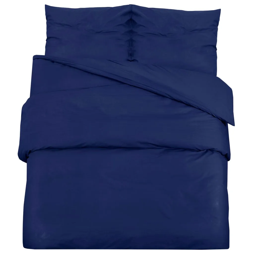 Duvet Cover Set Navy Blue 260x220 cm Light-weight Microfiber