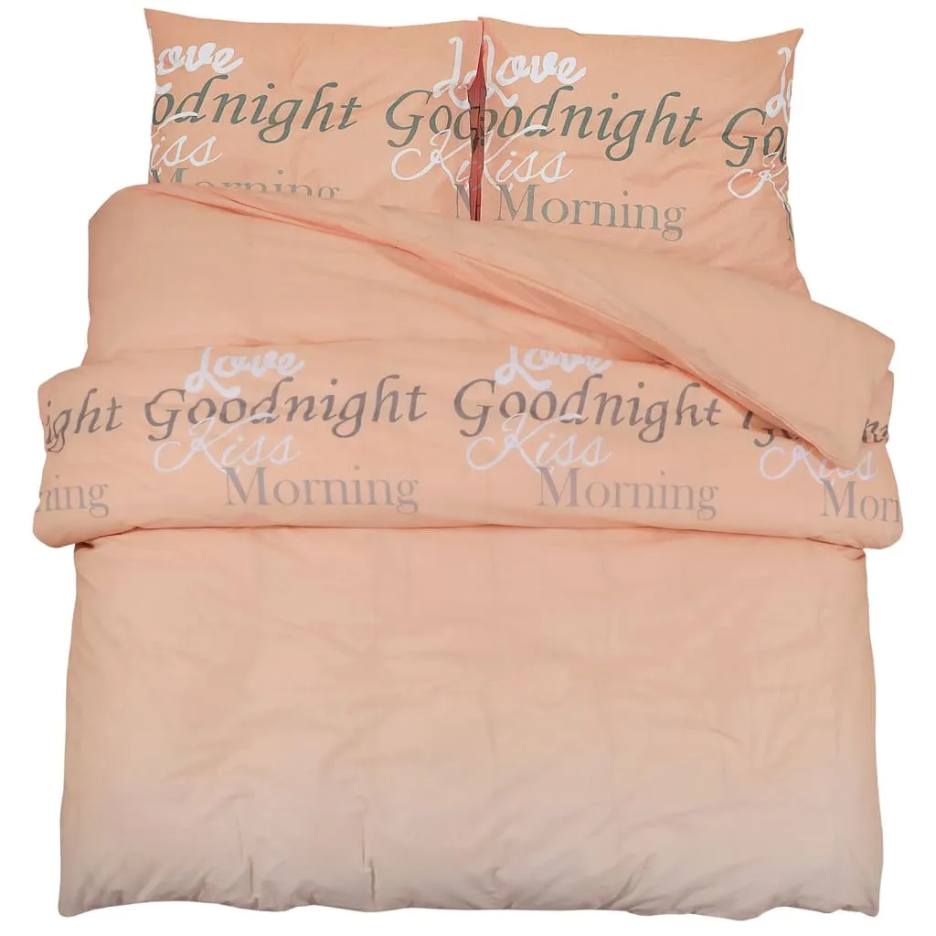 Duvet Cover Set Pink 200x200 cm Cotton