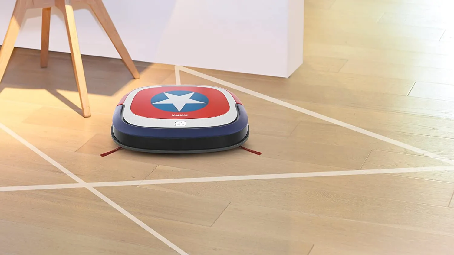 ECOVACS Robotics Deebot Slim Marvel Edition - Ultra-Flat Vacuum Cleaner with Direct Suction - Captain America