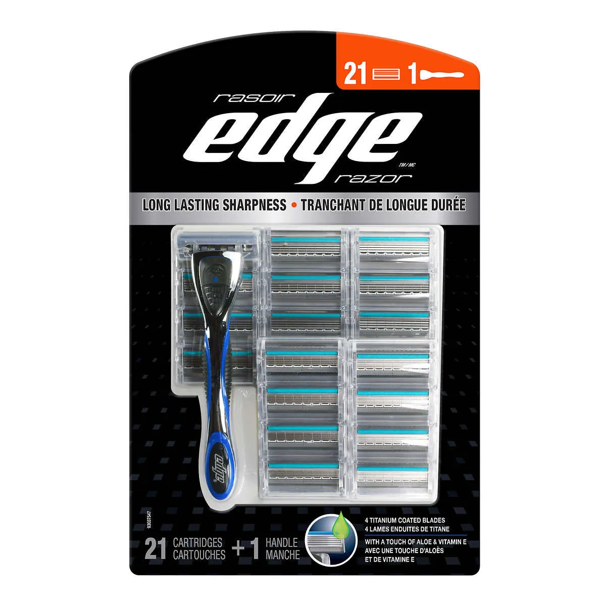 Edge Long lasting Sharpness Razor for men - 21 Cartridges & 1 Handle