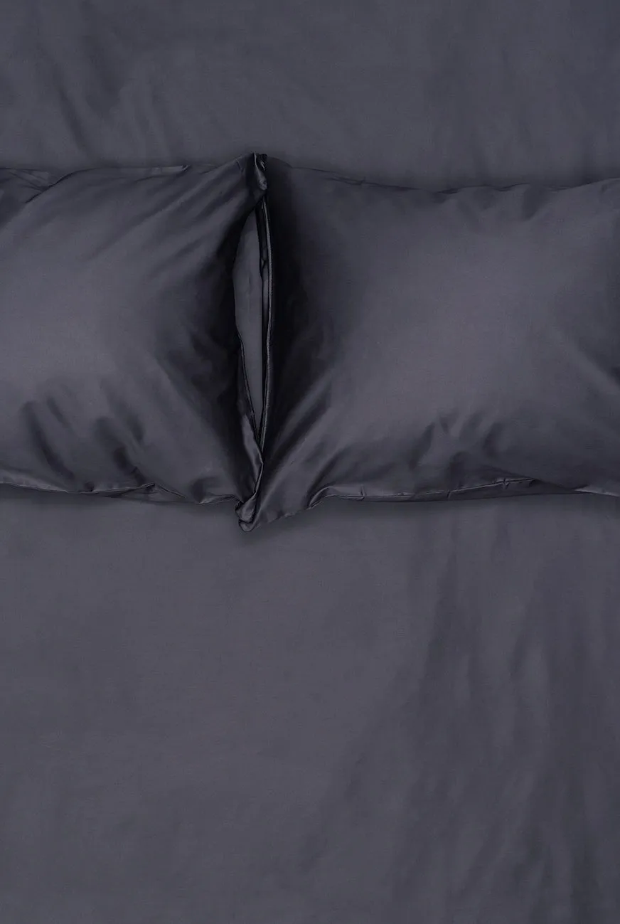 Egyptian Cotton Sateen Bedding in Carbon Color