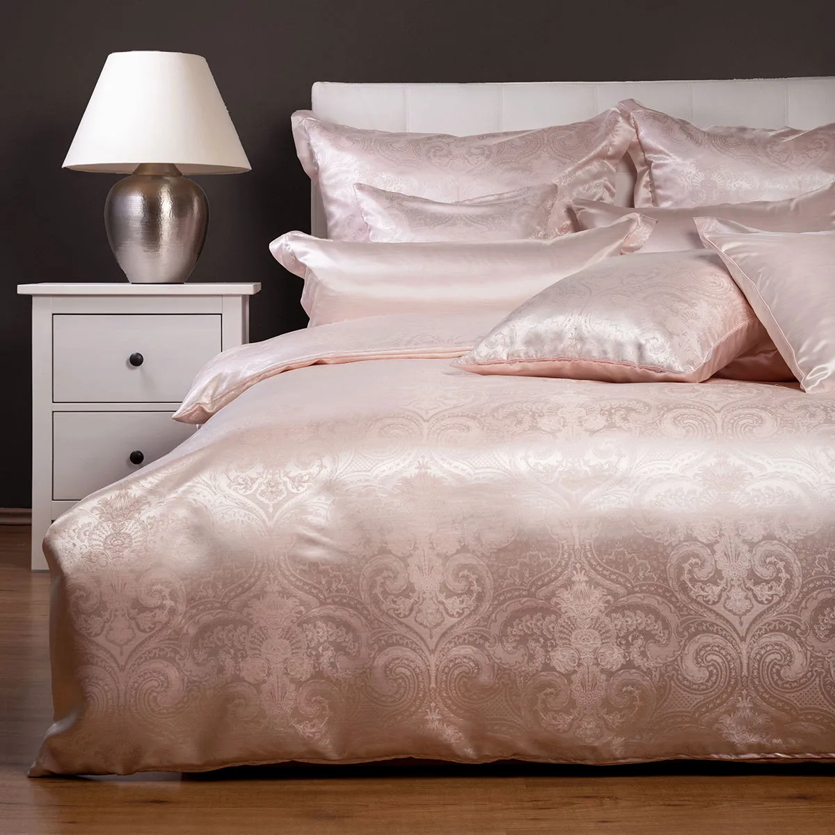 Ela Pink Pure Mulberry Silk Duvet Cover