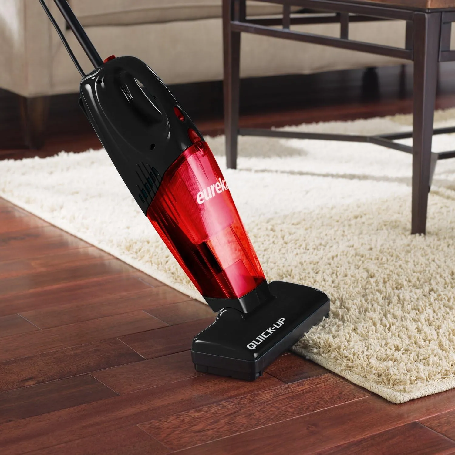 Eureka 169J 2-in-1 Quick-Up Bagless Stick Vacuum Cleaner for Bare Floors and Rugs, Red