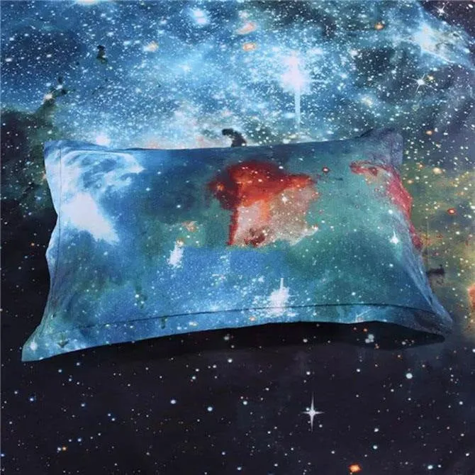 Fabulous Charming Galaxy Print Polyester Luxury 4-Piece Duvet Cover Sets